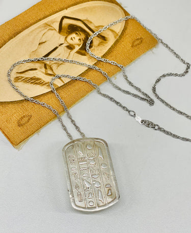 Sterling Silver Vintage Egyptian Scarab Pendant Necklace Jewelry Bloomers and Frocks